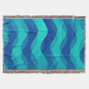 Manta Tejida Gracioso Waves azul cian + tu idea