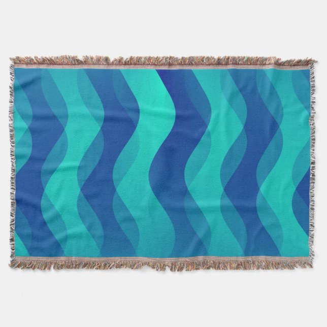 Manta Tejida Gracioso Waves azul cian + tu idea (Anverso)