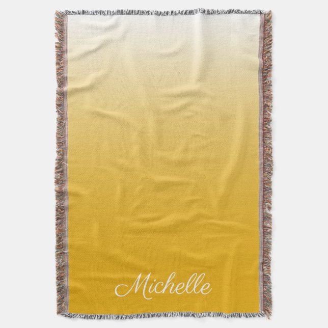 Manta Tejida Gradiente personalizado amarillo oscuro (Frente vertical)