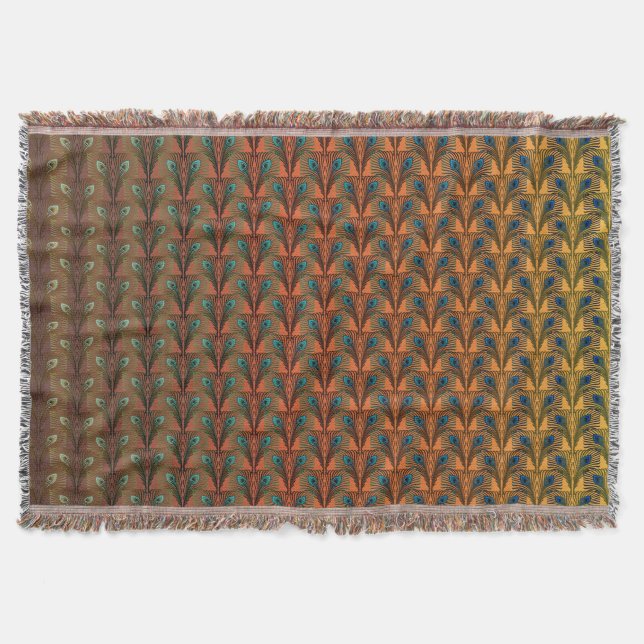 Manta Tejida Gran Gatsby Feathers diseño de estilo deco (Anverso)