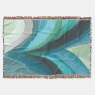 Manta Tejida Gran hoja azul I