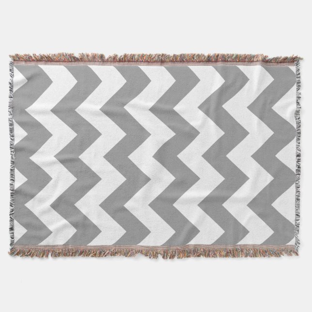 Manta Tejida Gray Bold Chevron (Anverso)