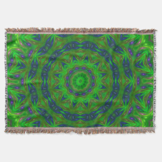 Manta Tejida Green Abstract Throw Blanket