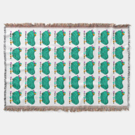 Manta Tejida Green Ram Año Chino Zodiac Throw Blanket