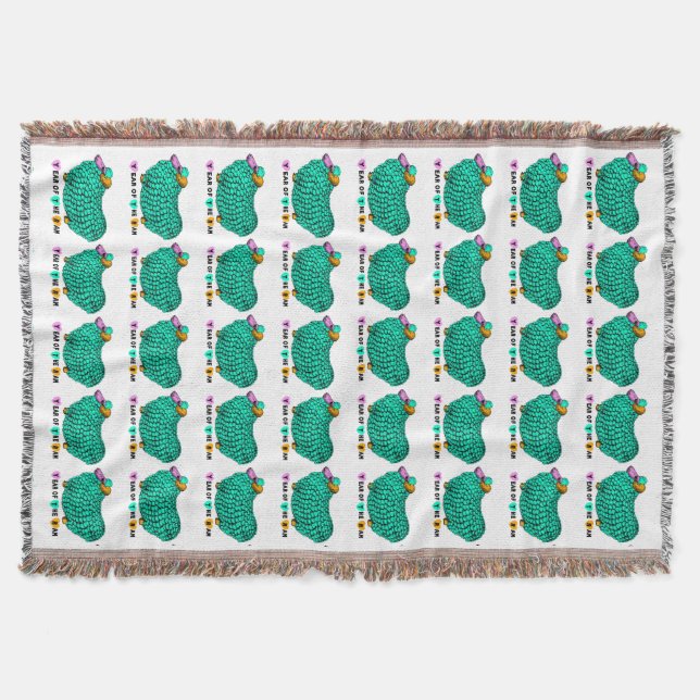 Manta Tejida Green Ram Año Chino Zodiac Throw Blanket (Anverso)