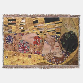 Manta Tejida Gustavo Klimt: El beso (detalle)