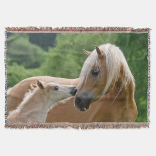 Manta Tejida Haflinger Horses Fool Mare Cuddling, suave