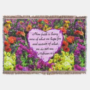 MANTA TEJIDA HEBREWS 11:1 DISEÑO FLORAL