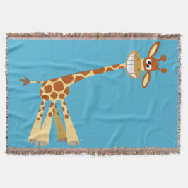 Manta Tejida ¡¡Hee Hee Hee!! Cute Silly Personalizado Giraffe
