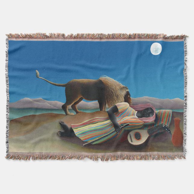 Manta Tejida Henri Rousseau - El gitano durmiente (Anverso)