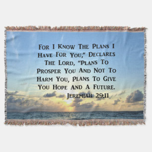 MANTA TEJIDA HERMOSA JEREMIAH 29:11 SCRIPTURE VERSE