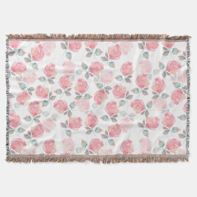 Manta Tejida Hermosos rosas (Anverso)