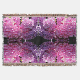 Manta Tejida Hidráneas románticas de color rosa floral y elegan