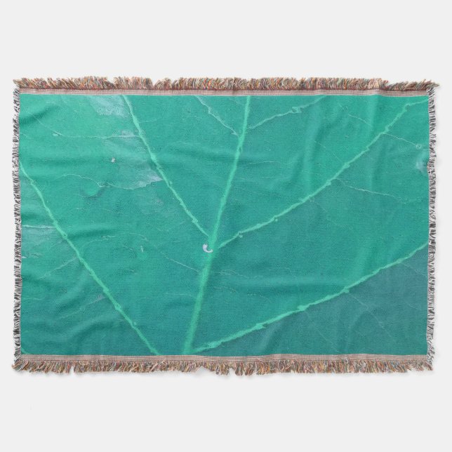 Manta Tejida Hoja de Aqua (Anverso)