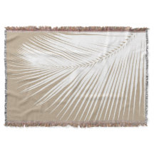 Hoja de palma - blanco en moreno de color topo