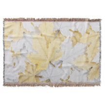 Hojas de arce con brillo dorado y blanco de invier