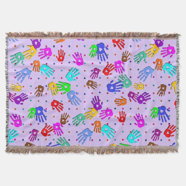 Manta Tejida holiES - puntos de mano coloreado patrón 1 (Anverso)