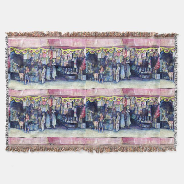 Manta Tejida Hombre Loco en el mercado y en el centro, Singapur (Anverso)