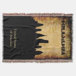 Manta Tejida Horizonte rústico de Philadelphia del fondo