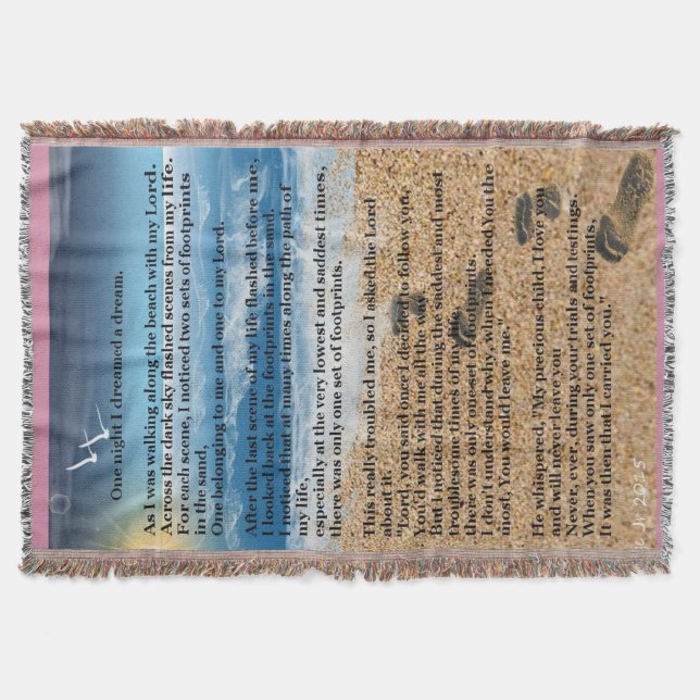 Manta Tejida Huellas en la arena (Anverso)