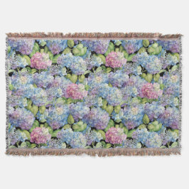 Manta Tejida Hydrangeas en la floración