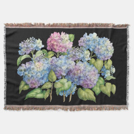 Manta Tejida Hydrangeas en la floración