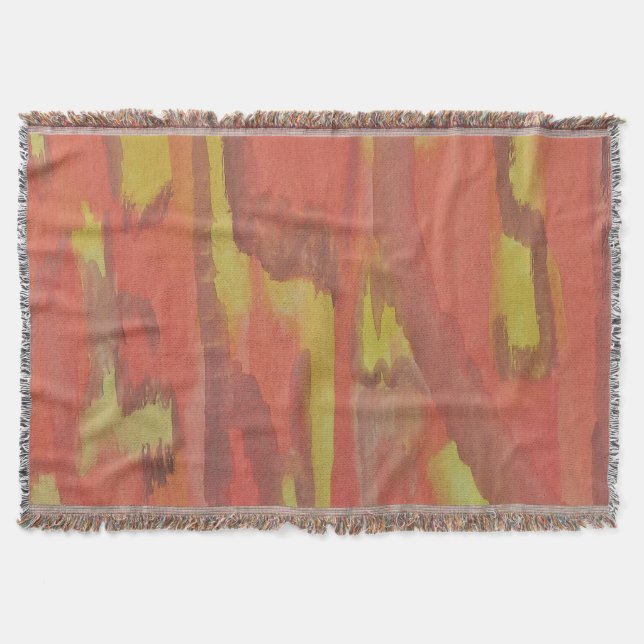 Manta Tejida Impresión abstracta de naranja (Anverso)