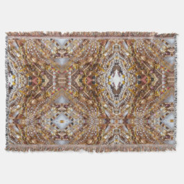 Manta Tejida Impresión de cuentas de tonos de tierra naturales