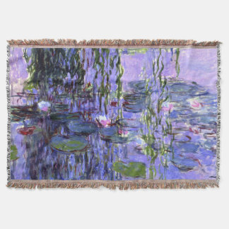 Manta Tejida Impresionismo Agua Lilies Pintura de Flores
