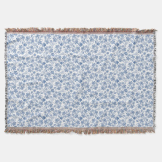 Manta Tejida Indigo azul Etnico Floral Imprimir pantalla