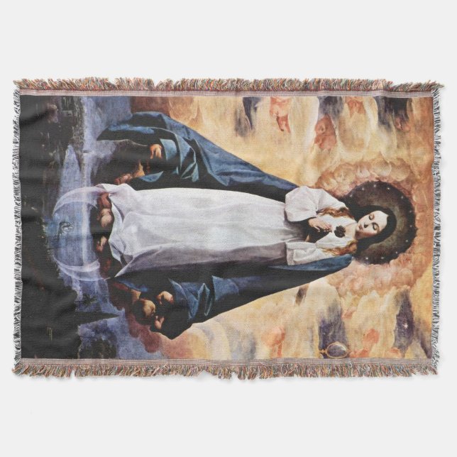 Manta Tejida Inmaculada Concepción Virgen María Asunción 08 (Anverso)