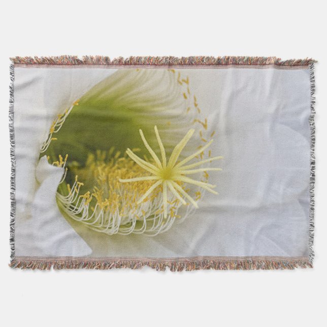 Manta Tejida Interior de un cactus blanco en flor (Anverso)
