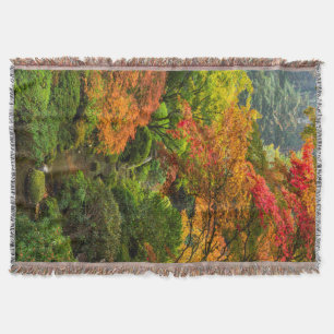 Manta Tejida Jardines Japoneses en Otoño en Portland, Oregon 2