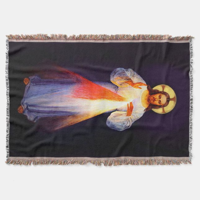 Manta Tejida Jesús Divino Mercy Blanket Plato (Anverso)
