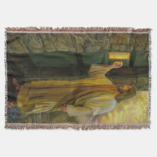 Manta Tejida Jesús en su vintage de la puerta
