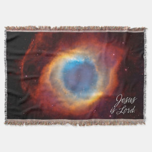 Manta Tejida Jesús es el Señor 11 Helix Nebula Throw Blanket