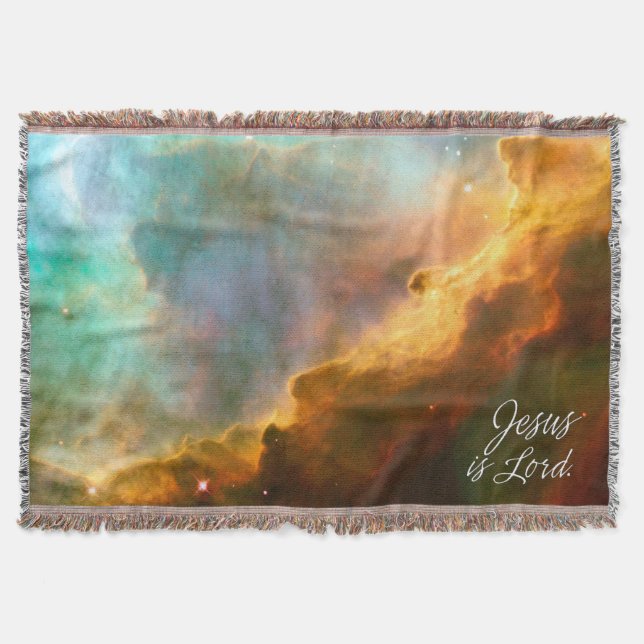 Manta Tejida Jesús es el Señor 9 Throw Blanket (Anverso)