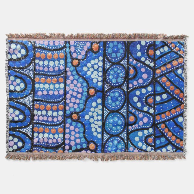 Manta Tejida Journey Blue Throw Blanket (Anverso)