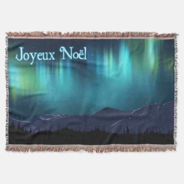 Manta Tejida Joyeux Noё l - Aurora Borealis (Anverso)