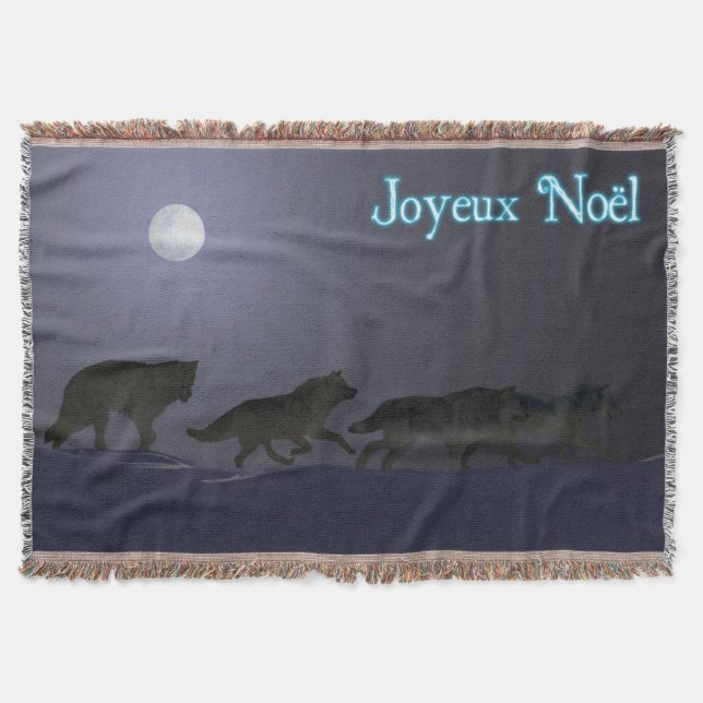 Manta Tejida Joyeux Noё l - Wolfpack (Anverso)