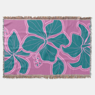 Manta Tejida Kailua Hibiscus Hawai Floral Throw Blanket