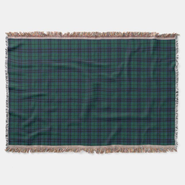 Manta Tejida Keith Clan Dark Green Green Modern Scottish Tartán (Anverso)