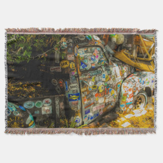 Manta Tejida Key West es Art, Old Pickup Truck