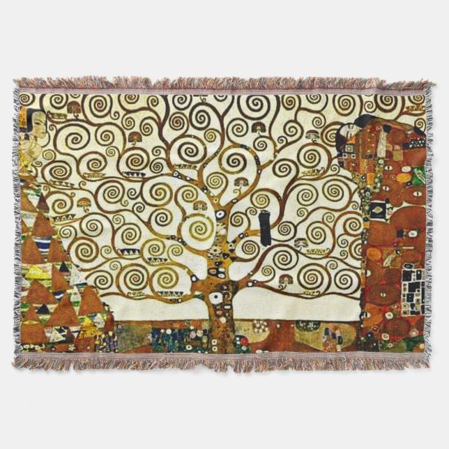 Manta Tejida Klimt - El árbol de la vida, la frisa estocleta (Anverso)