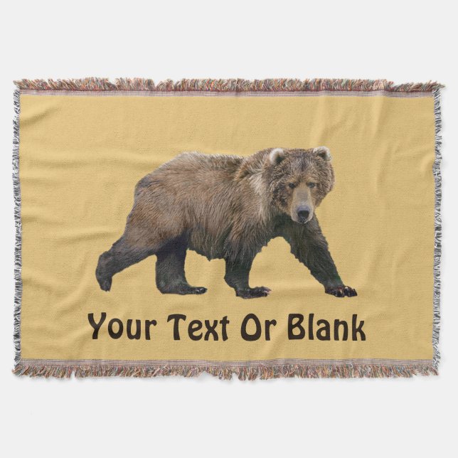 Manta Tejida Kodiak Bear (Anverso)