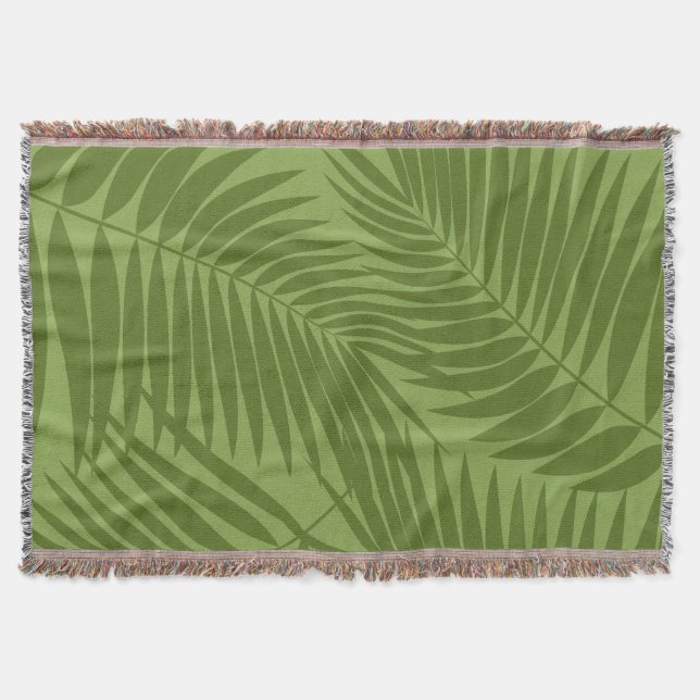 Manta Tejida Kona Palms Hawaiian Leaf Tropical (Anverso)