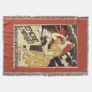 Manta Tejida L. Marquet Ink Rojo-Dirigió la mujer y la arpa