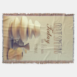 Manta Tejida La cerámica crea algo hoy incluso si chupa