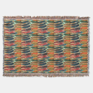 Manta Tejida la hoja del otoño colorea arte moderno estilizado