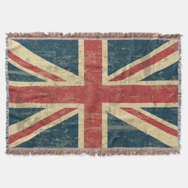 Manta Tejida La situación de Union Jack Vintage (Anverso)
